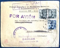 1941 Spanien Flugpost Doppelzensur D.Reich  Bilbao - Dahlem