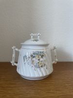 Vintage Zuckerdose mit Deckel, Blumendesign