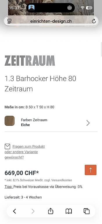 Sgabelli: ZEITRAUM Barhocker Model 1.3 - verschiedene Farben – Usato da Basel venduto da used. 7