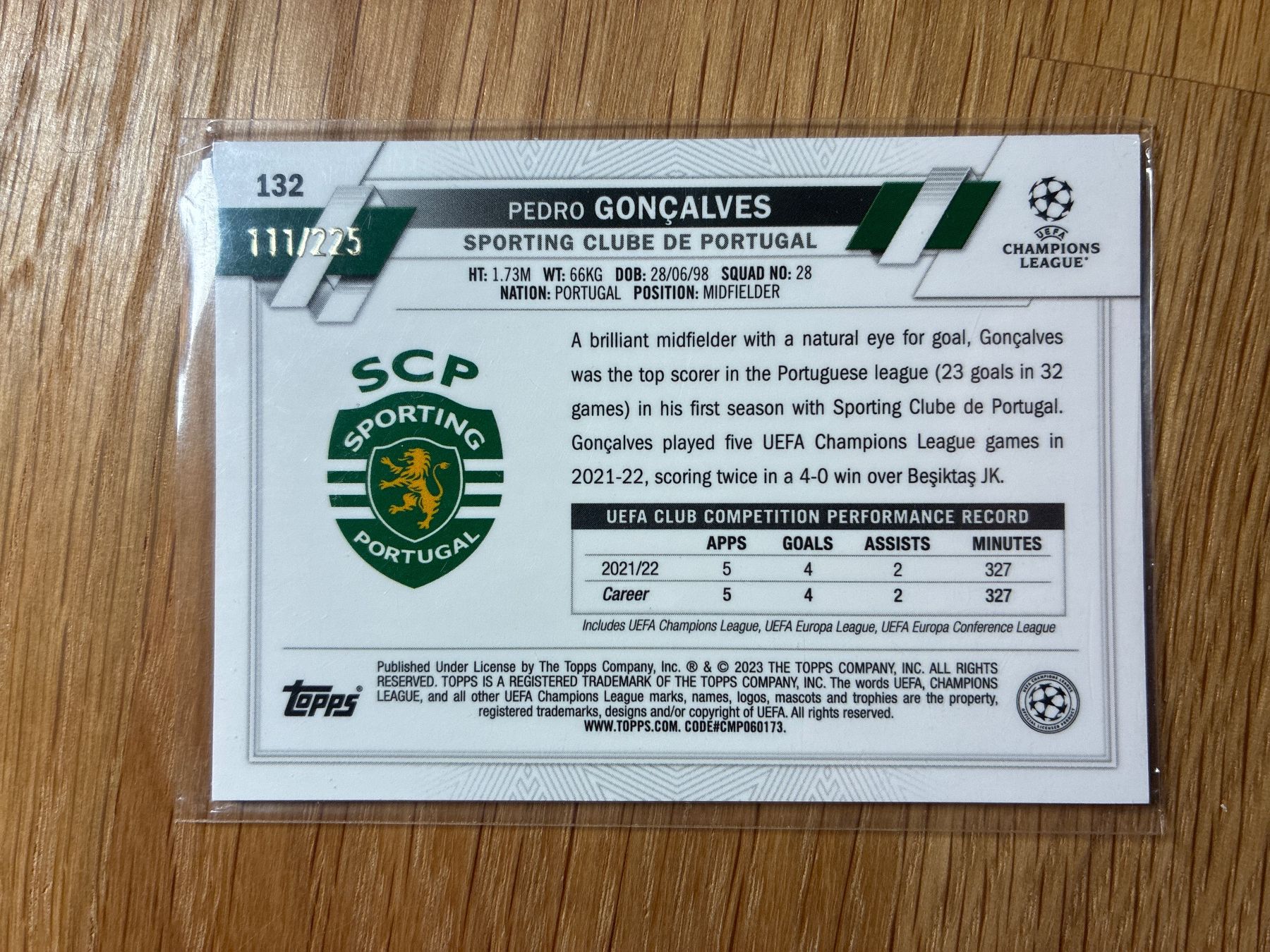 Panini Carte collezionabili: Topps Chrome Pedro Goncalves Sporting /225 – Usato da Wangenried venduto da Garagara 1