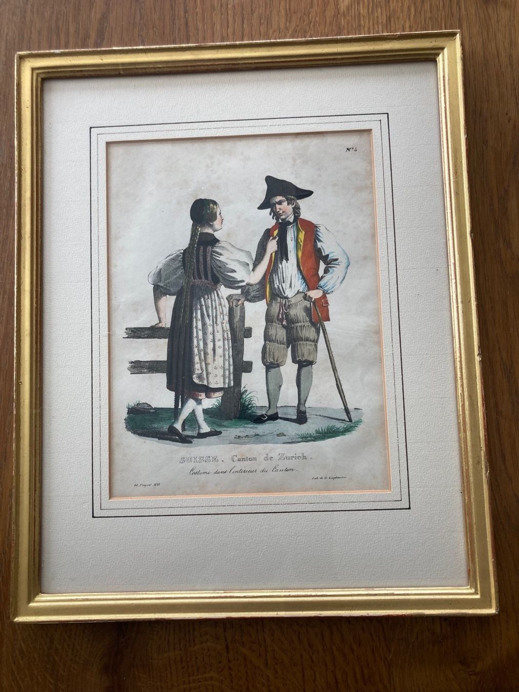 Grafica & Litografie: Bild, altcolorierte Litho – Usato da Menziken venduto da fiat-500 3