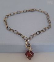 Armband mit Karneol.Kugel Anhänger Silber 925