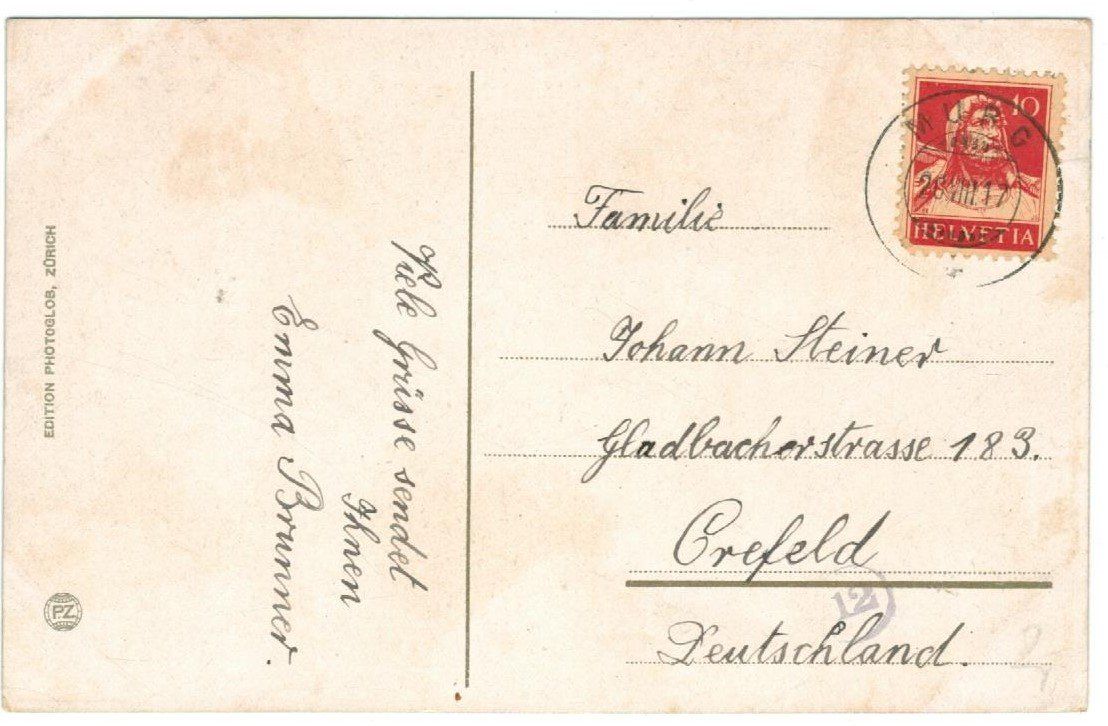 Cartoline postali: AK Murg am Walensee 1917 – Usato da Zürich venduto da tol_b7c7 1
