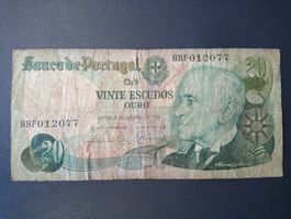 Portugal 20 Escudos Ouro Banknote 1978, Top Sammlerstück