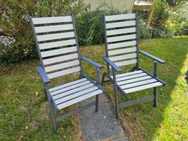2 Gartenstühle klappbar Alluminium