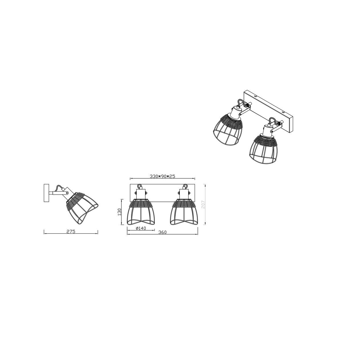 Lampade: Strahler, 2 Spots, 36 cm x 21 cm – Nuovo (secondo la descrizione) da Kreuzlingen venduto da Smart-Light 4