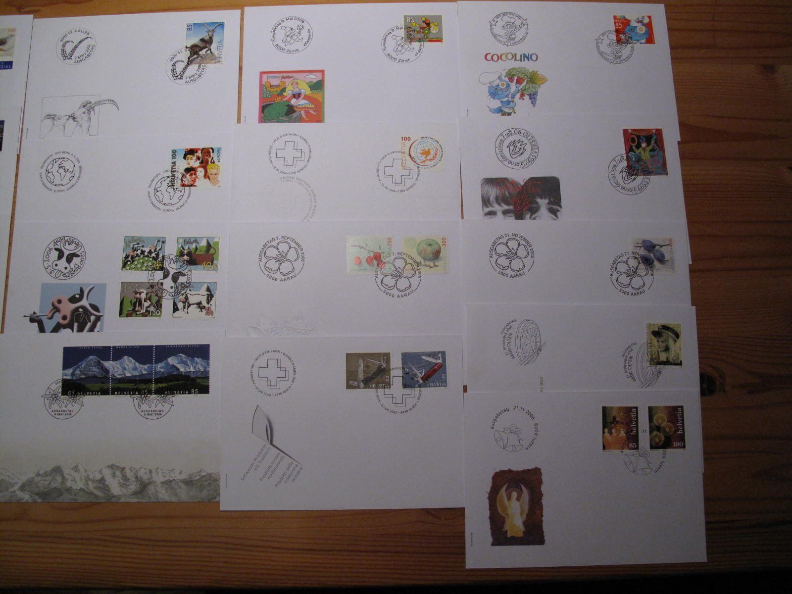 Tutti i francobolli: Schweiz FDC 2006 17 stück – Usato da Wil SG venduto da fva01 2
