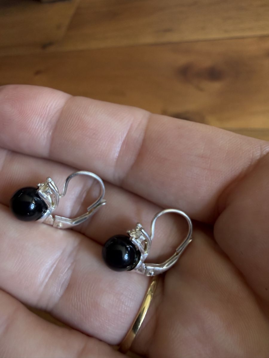 Orecchini pendenti & Orecchini a lobo: Orecchini argento 925 pietra nera e zirconia – Usato da Cademario venduto da Iby_30 5