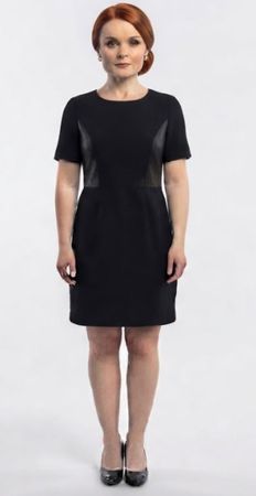 Robe Sandro noire avec détails cuir taille 2 