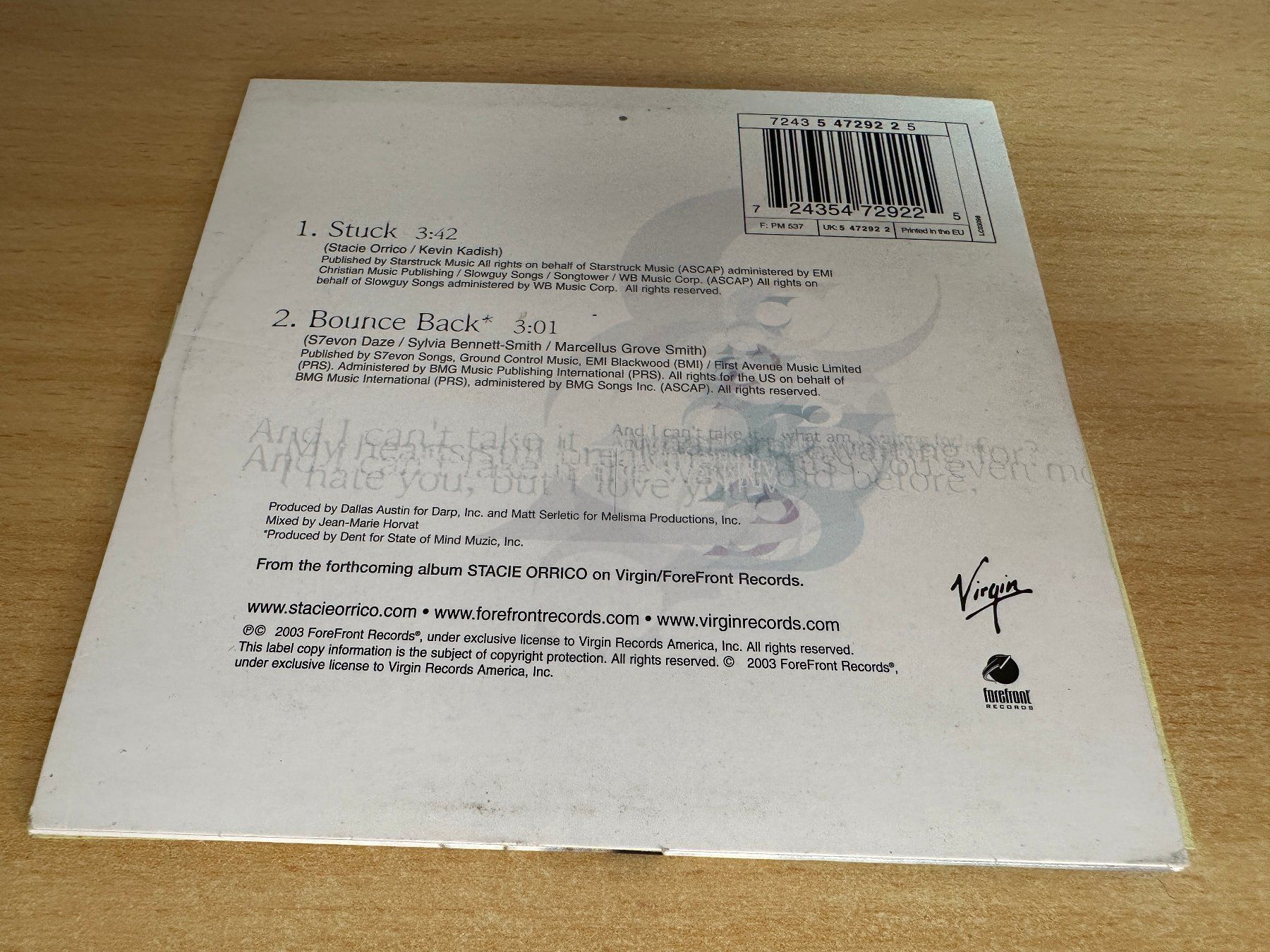 CD: Stacie Orrico – Stuck - Single CD – Usato da Rikon im Tösstal venduto da Alpenmutz 1