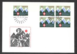 FDC Nr. 453 Viererblock ET Bern 14.3.1968 schön illustriert