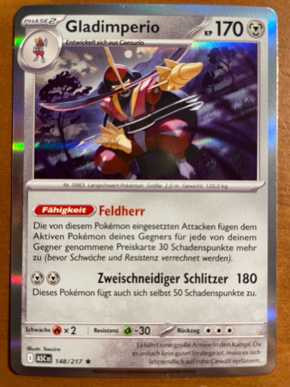 Pokémon Carte collezionabili: Pokemon Gladimperio Holo (Versand gratis) – Nuovo (secondo la descrizione) da Chur venduto da Angerson