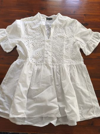Weisse Lochstickerei-Bluse Today – Grösse M