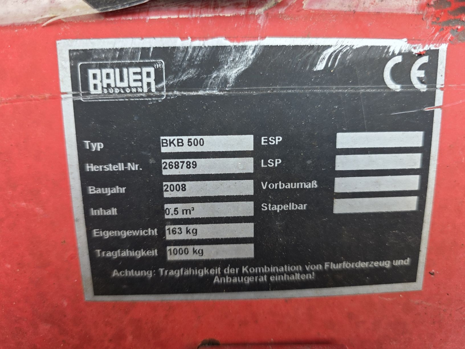 Contenitori edile: Klappbodenbehälter Inhalt 0.5 m³ – Usato da Baar venduto da alf_682d 1