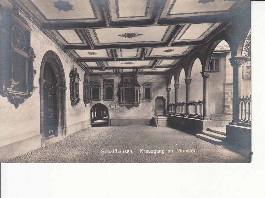 Ansichtskarten: Schaffhausen Kreuzgang ca. 1935 – Gebraucht aus Bürglen TG von StampGraf