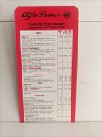 Tarif Alfa Romeo 1984 (France)