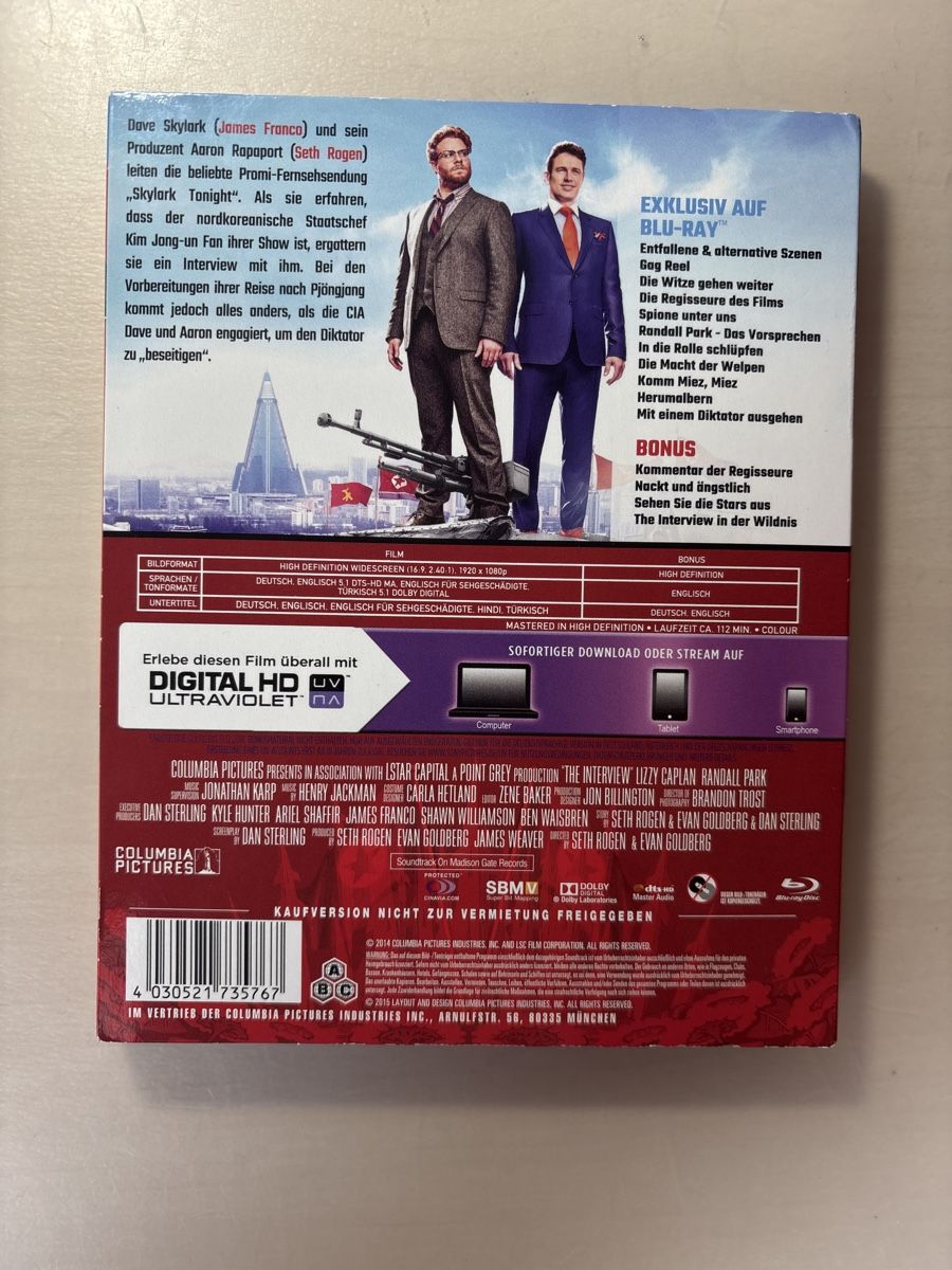 Tutti i DVDs: Blu-Ray The Interview mit James Franco & Seth Rogen – Usato da Ruswil venduto da Slivio_ 1