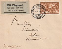 Flugpost Brief-Biel-Berlin-Schweiz-Deutschland-1924