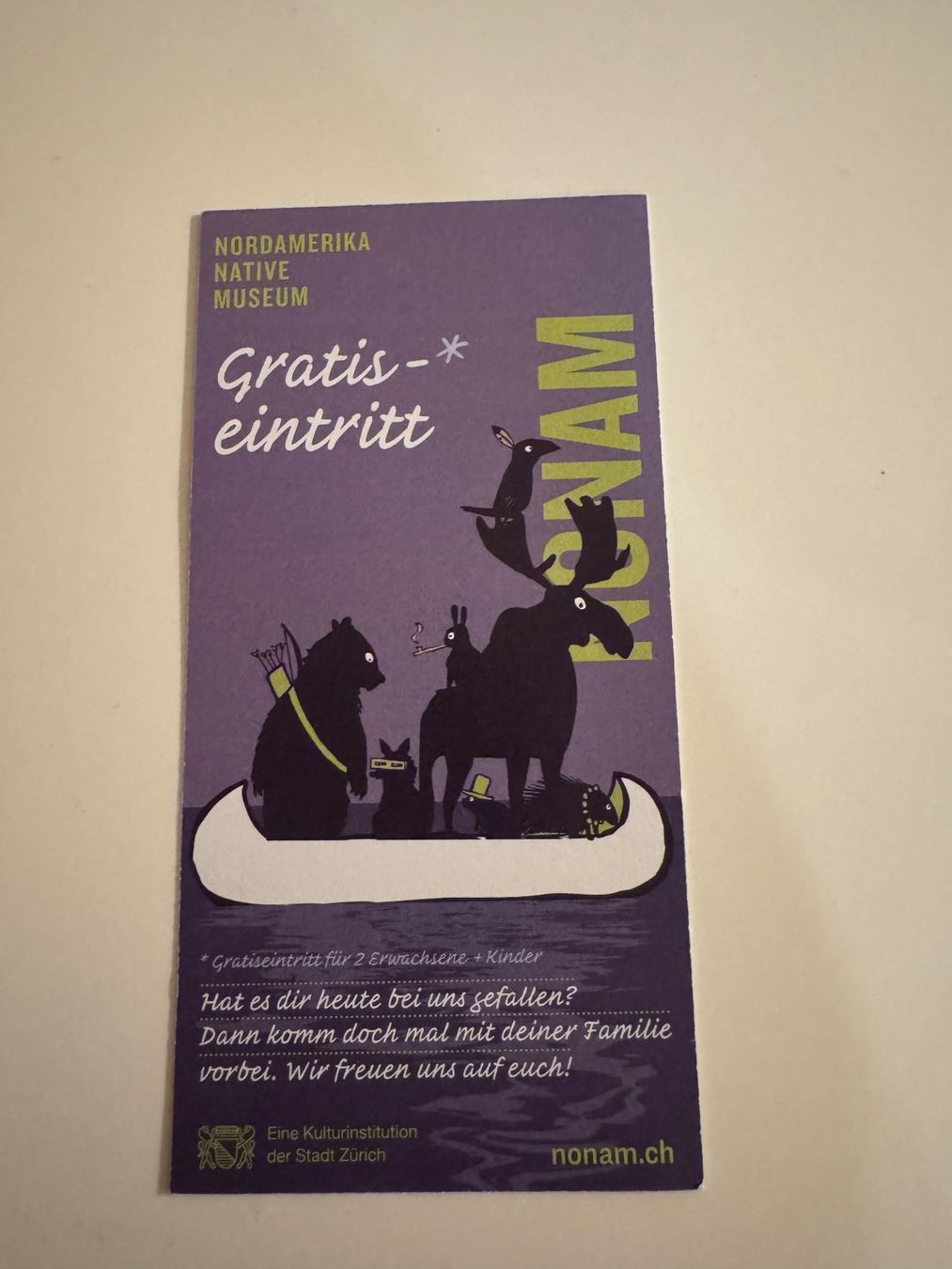 Cartoline: NONAM Museum Gratis Eintritt – Nuovo e nell'imballaggio originale da Zürich venduto da liv_fm26