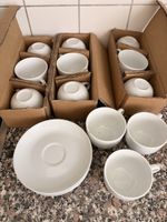 12 Kaffeetassen und 6 Untertassen Set weiss 12-teilig neuwer