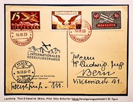 1. Segelluftpost Jungfraujoch 1935. Ast. Thun 2 2350 befS
