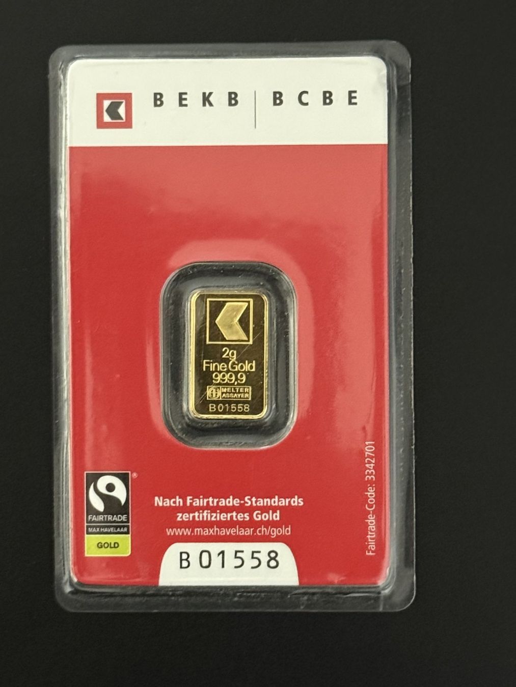 Metalli preziosi: Goldbarren 2 g Kantonal Bank – Nuovo e nell'imballaggio originale da Untersiggenthal venduto da byiggy