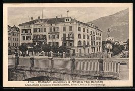 Chur, Rhätisches Volkshaus mit Brücke