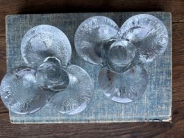 Kosta Boda Tulip Glas Kerzenhalter Blumenform 2 Stk.