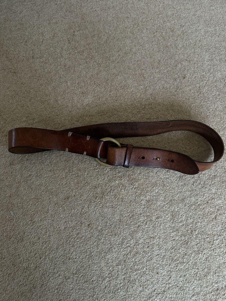 Cinture: Avirex Brown Leather Belt With Circle Buckle – Usato da Blonay venduto da sae_6sgw 2