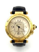 CARTIER. Collection "Pasha", montre homme or automatique