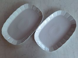 2 STK WEISSE PORZELLAN-PLATTEN