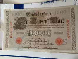 1000 Note Deutsche Reichsmark Top Zustand 1910 Räumung Nr184