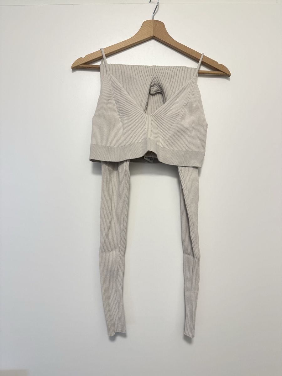 H&M Lotti di vestiti: H&M - gerippte leggings S & Top M - hellbeige – Usato da Zug venduto da tami12