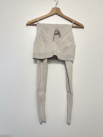 H&M - gerippte leggings S & Top M - hellbeige