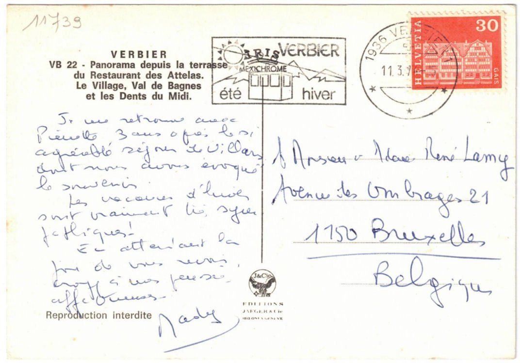 Cartoline postali: Verbier - Luftseilbahn Attelas – Usato da Binningen venduto da Mountainrider 1