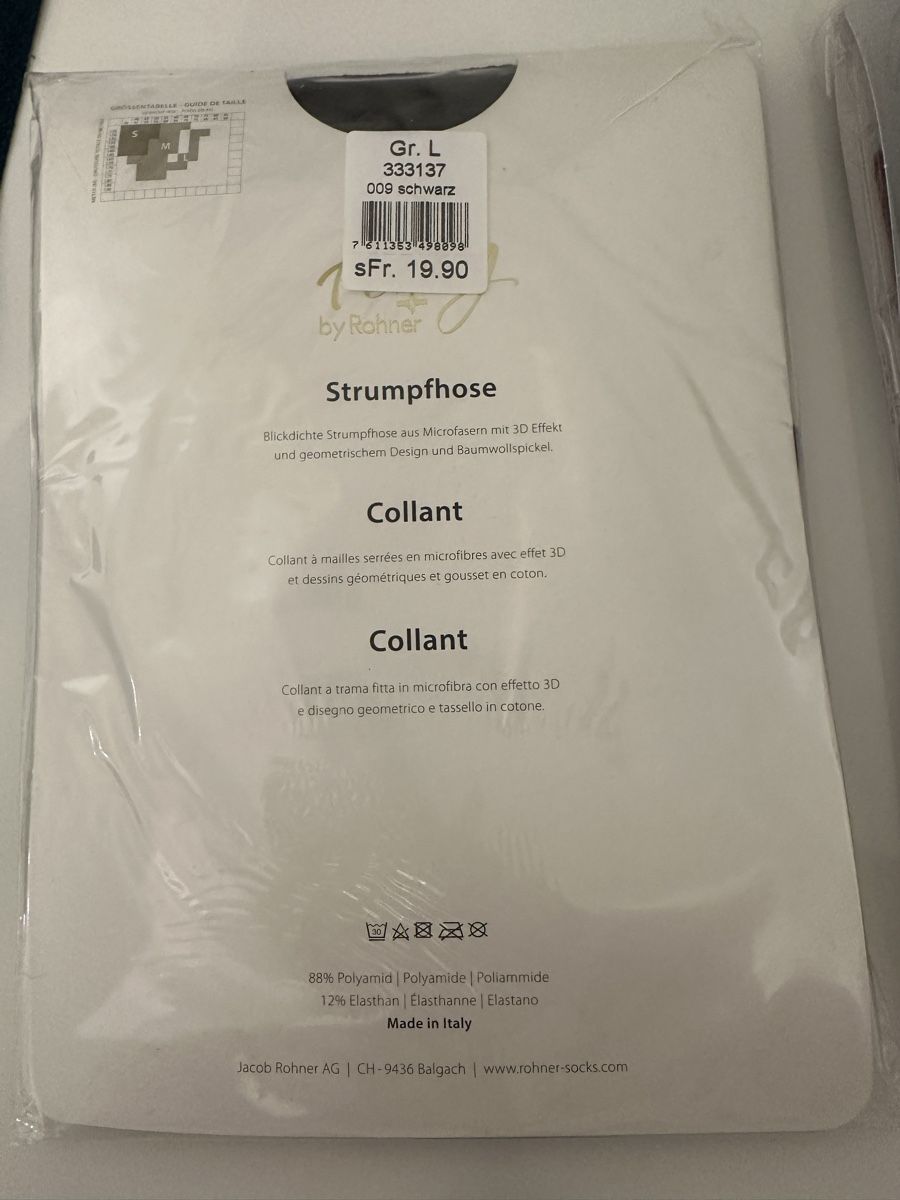 Calze & Collant: Neue schöne Strumpfhosen L flexi by Rohner – Nuovo e nell'imballaggio originale da St. Margrethen SG venduto da Leila026 1