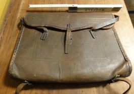 Antiken Schulranzen (Rucksack) aus Leder (aus 1900-1970er)