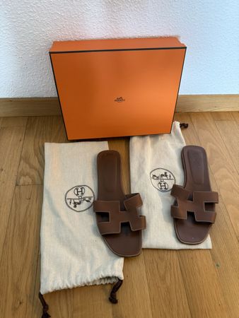Hermès Oran Sandalen 41 Schuhe Braun