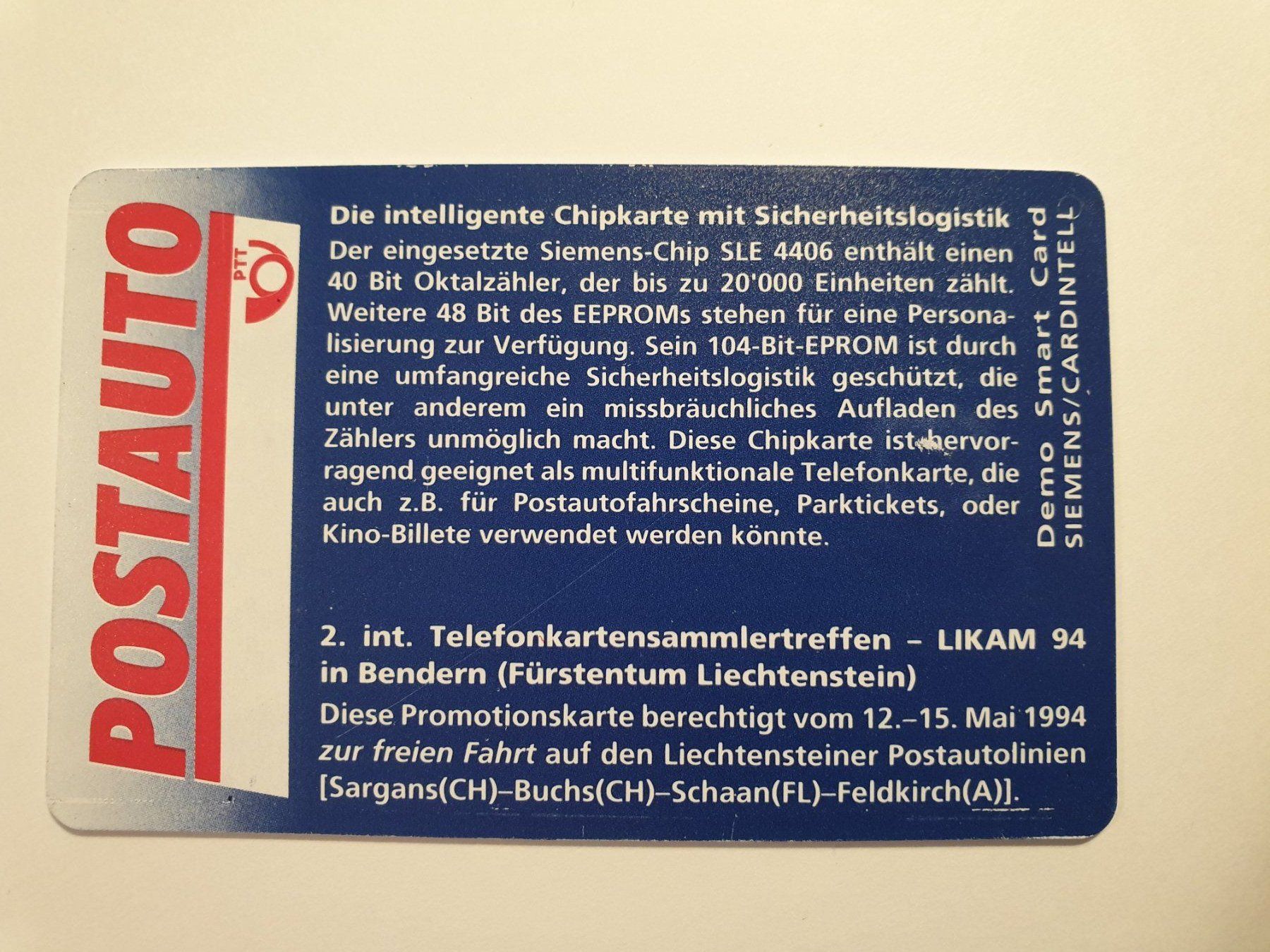 Schede telefoniche: Demo Smart Card Siemens Cardintell – Usato da Rain venduto da chesz 1