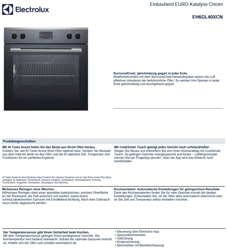 Electrolux Cucine: 040 Electrolux EH6GL40XCN Herd mit GK56CN Elektrokochfeld – Nuovo (secondo la descrizione) da Derendingen venduto da Meisterstuecke 1