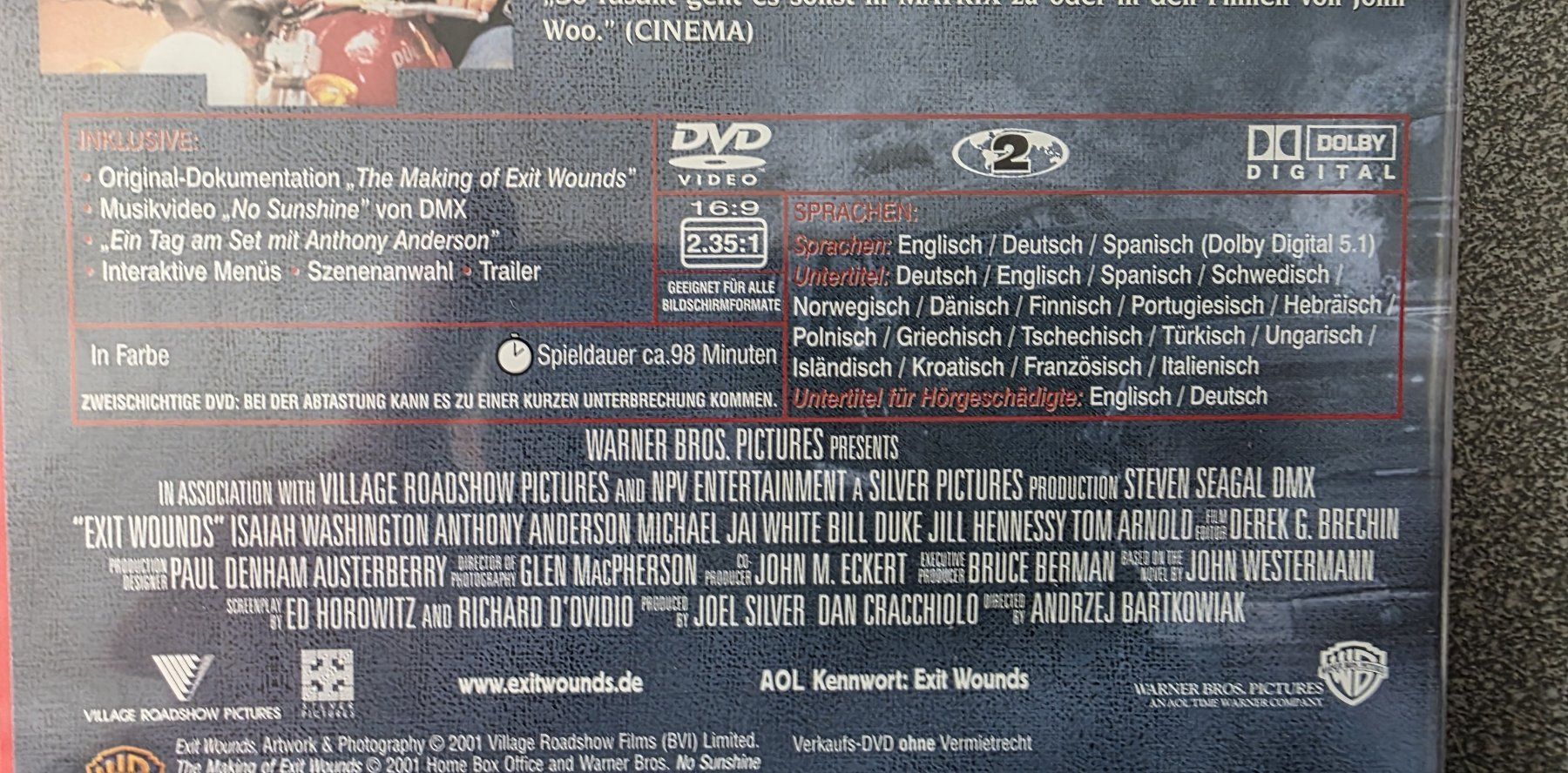 Tutti i DVDs: DVD Exit Wounds - Steven Seagal – Usato da Oetwil am See venduto da fineli2 1