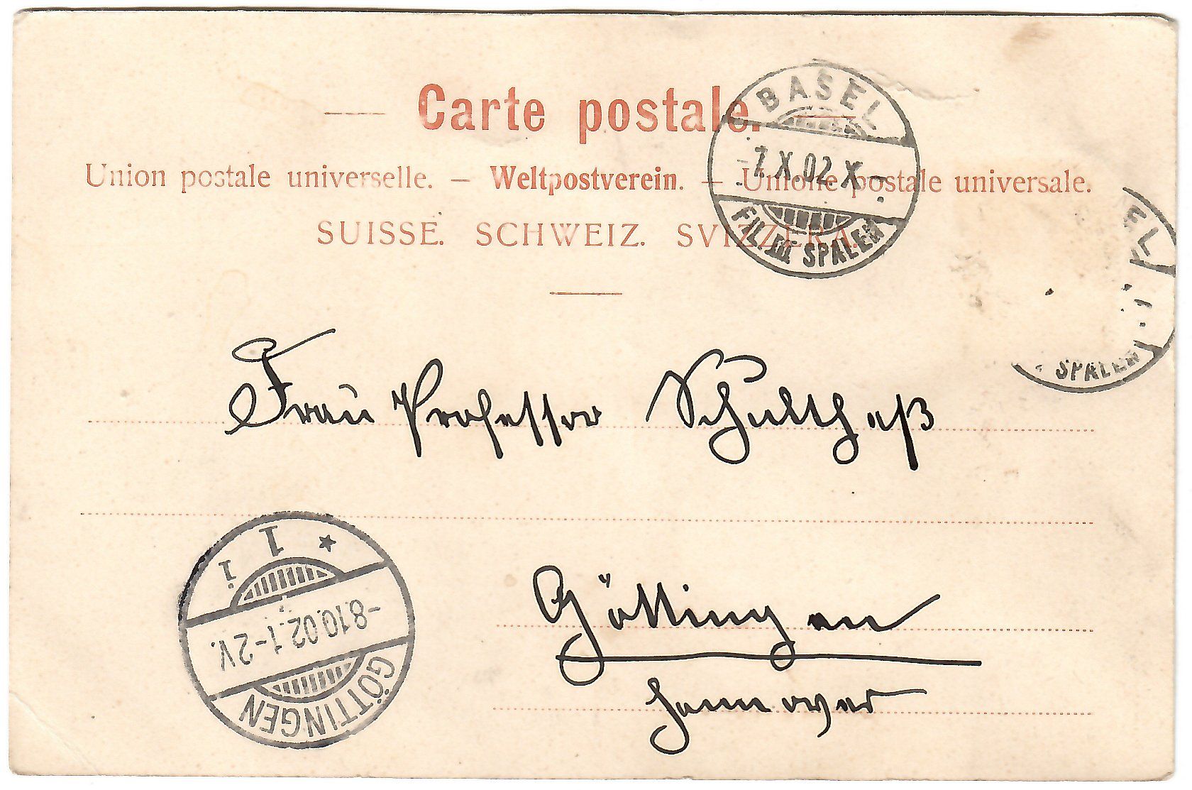 Cartoline postali: Ansichtskarte  Basel,  Wettsteinhäusli – Usato da Kerns venduto da etma3 1