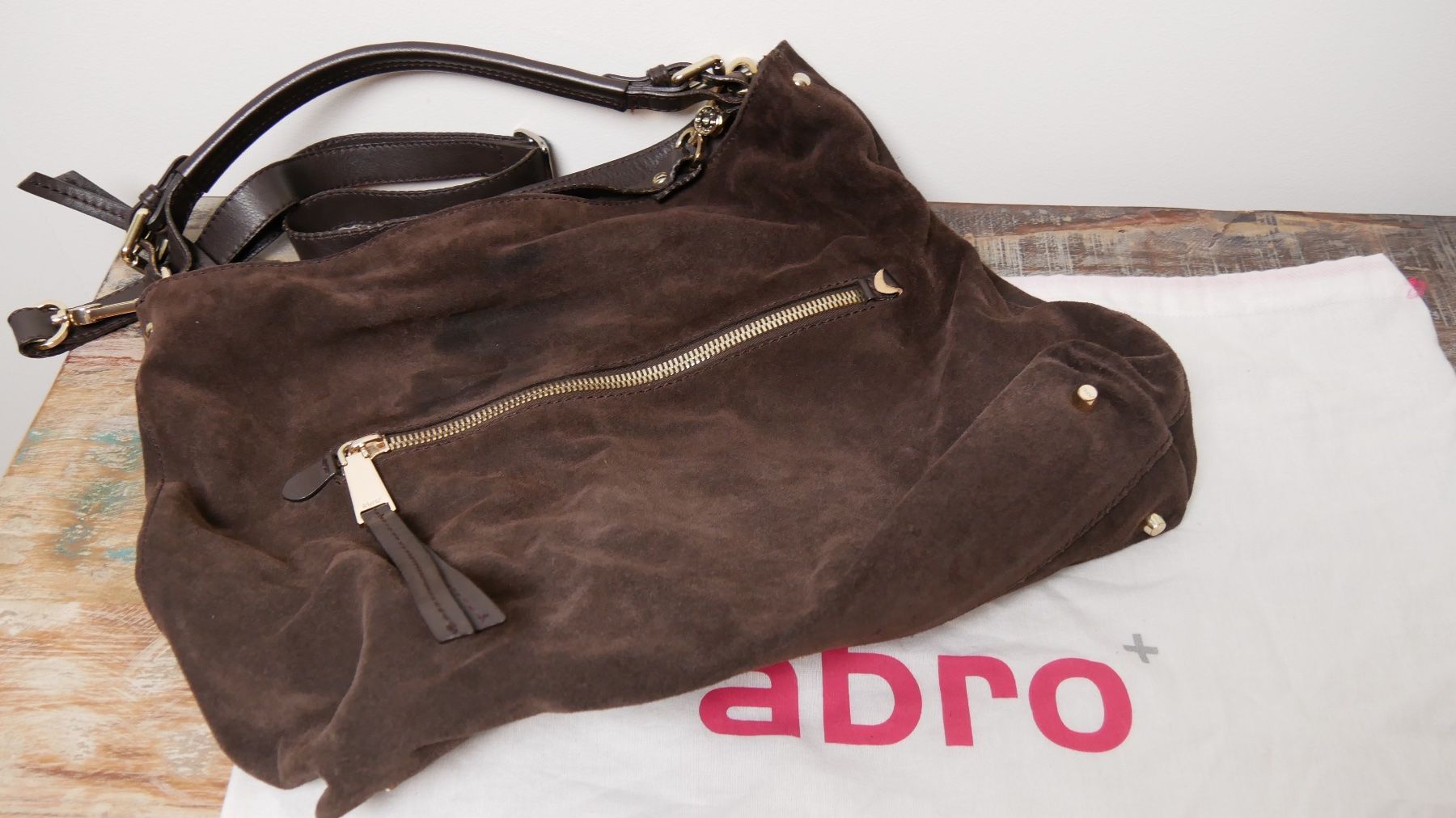 Abro Borse da donna: Abro Wildledertasche braun Shopper weiches Leder echt – Nuovo e nell'imballaggio originale da Zürich venduto da julia_vina