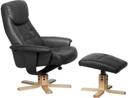 Zwei Lounge Sessel mit Hocker Kunstleder
