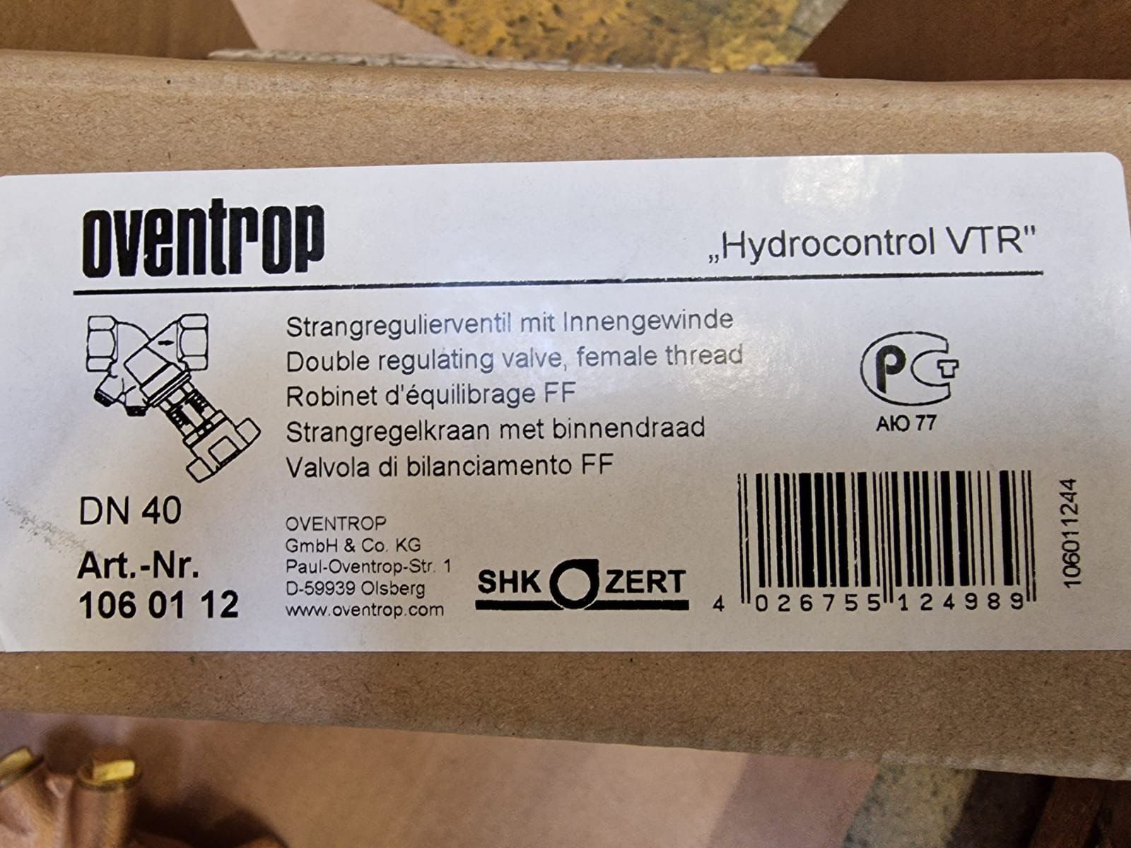 Armaturen: Strangregulierventil Overtrop, mit Blindstopfen 1 1/2" PN16 – Neu und originalverpackt aus Bilten von ELYSATOR 5
