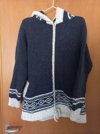 Strickjacke mit Kapuze Norweger Strickpullover Island Gr. L