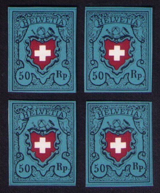 Tutti i francobolli: 1971_W44+45_NABA-Block Basel +Ausschnitte Rayon Typ 1+2+9+10 – Nuovo (secondo la descrizione) da Marthalen venduto da Ch_quality 2