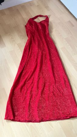 Rotes Glitzer-Abendkleid, Grösse 34, perfekt für die Fest...