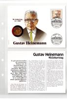 Gustav Heinemann_90. Geburtstag_Münzbrief_mit Beschreibung