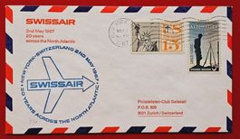 USA FLUGPOST SWISSAIR 20 YEARS ACROSS NORTH ATLANTIC 1967